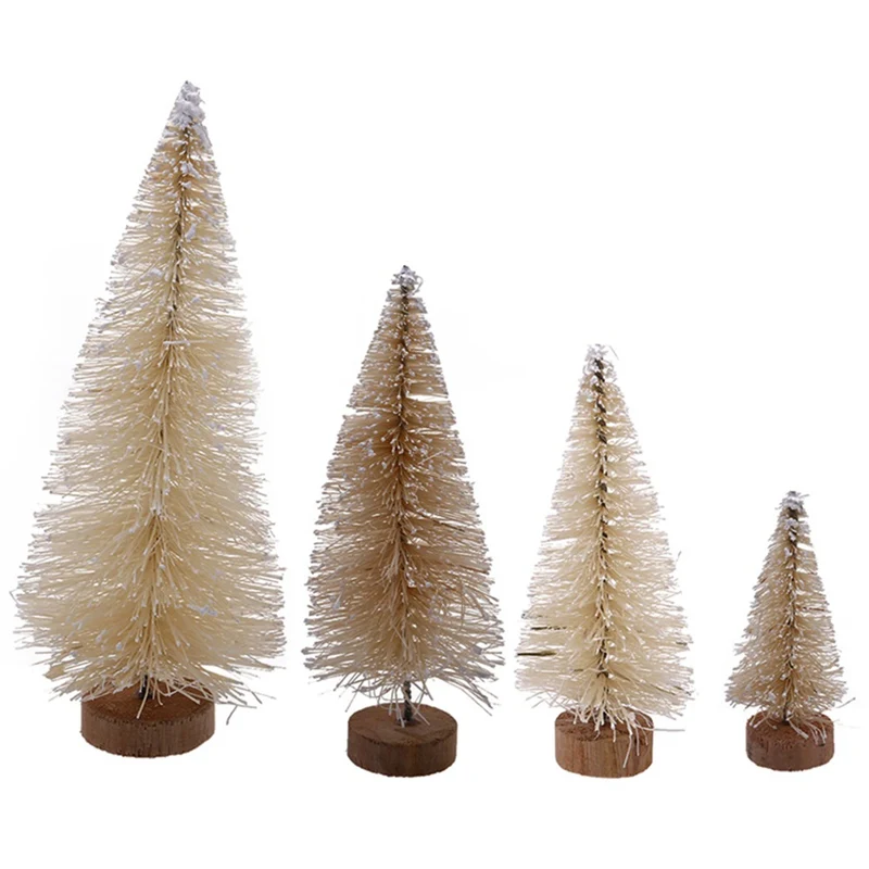 Мини-елка из волокна, 3 цвета, снежный мороз, маленькая сосна, сделай сам, ремесло, настольные украшения, рождественские украшения