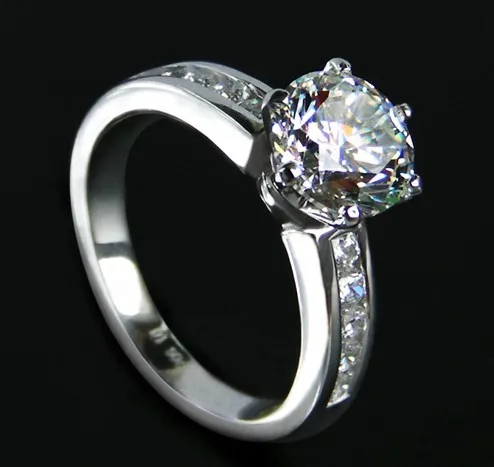 Роскошное обручальное кольцо с имитацией бриллианта 1 карат из стерлингового