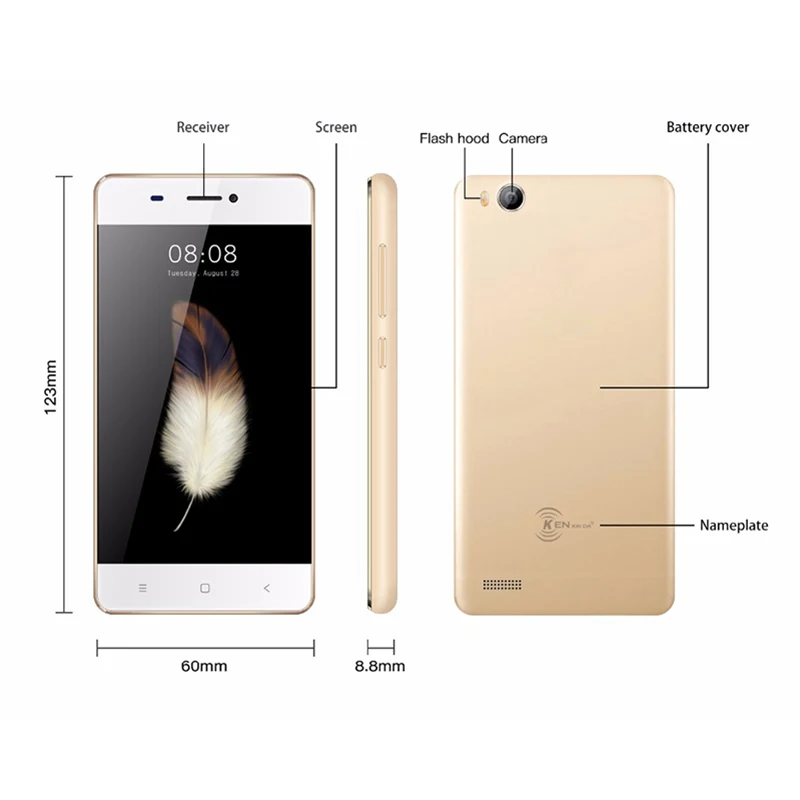 Дешевые KENXINDA V5/V6 Android 7 0 смартфон 1 Гб Оперативная память 8 ГБ Встроенная SC7731C 4 ядра