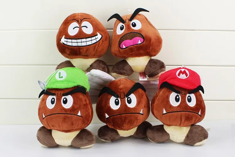 13 см Goomba плюшевые игрушки Супер Марио Bros Goomba с Марио шапочка Луиджи Марио мягкие куклы Отличный подарок для детей