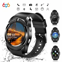 Smart V8 Часы Bluetooth Smartwatch перчатки для сенсорного экрана часы с Камера/слот sim-карты, Водонепроницаемый Смарт-часы