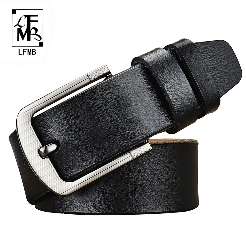 

[LFMB]leather belt men male genuine leather strap jeans brand cow genuine leather luxury pin buckle male men belt
