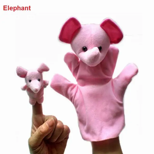1set Funny Hand Puppets and Finger Puppet For Kids Plush Hand Puppets