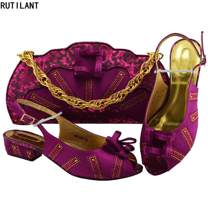 

Italian Shoes and Bags To Match Shoes with Bag Set Decorated with Rhinestone Nigerian Shoes and Matching Bags Luxury Women Shoes