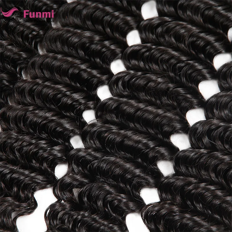 Brazilian Deep Wave Virgin Hair Bundles Natural Color Brazilian Virgin Hair Deep Wave Human Hair Extensions Funmi Hair Weaving