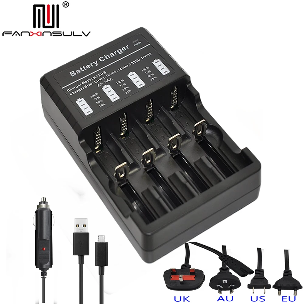 1x18650 LCD USB мульти 4 зарядное устройство для 22650 18650 18500 16340 CR123A AA AAA фонарик батареи