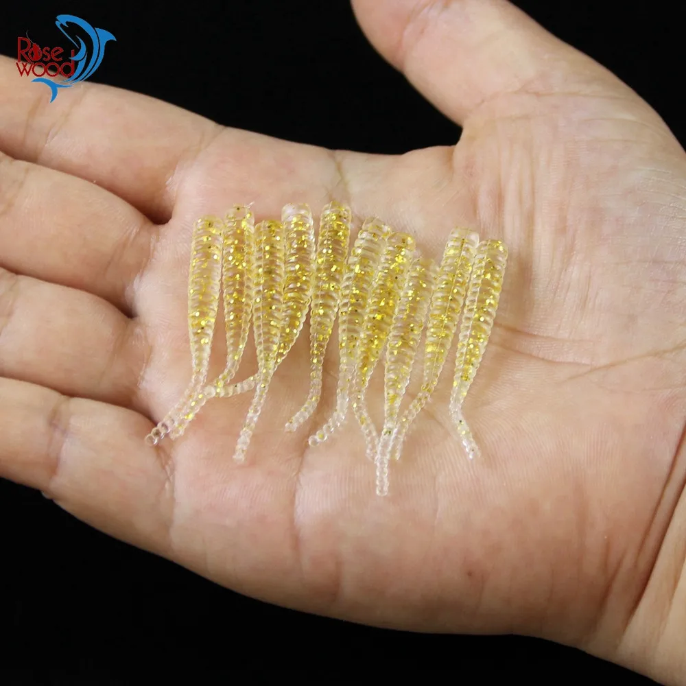 100pcs Pesca Artificial Soft Bait 4cm0.3g UL Fishing Worm Swimbaits Soft Lure Carp Fishing Bait Fishing Lure Mixed Colors  (40)