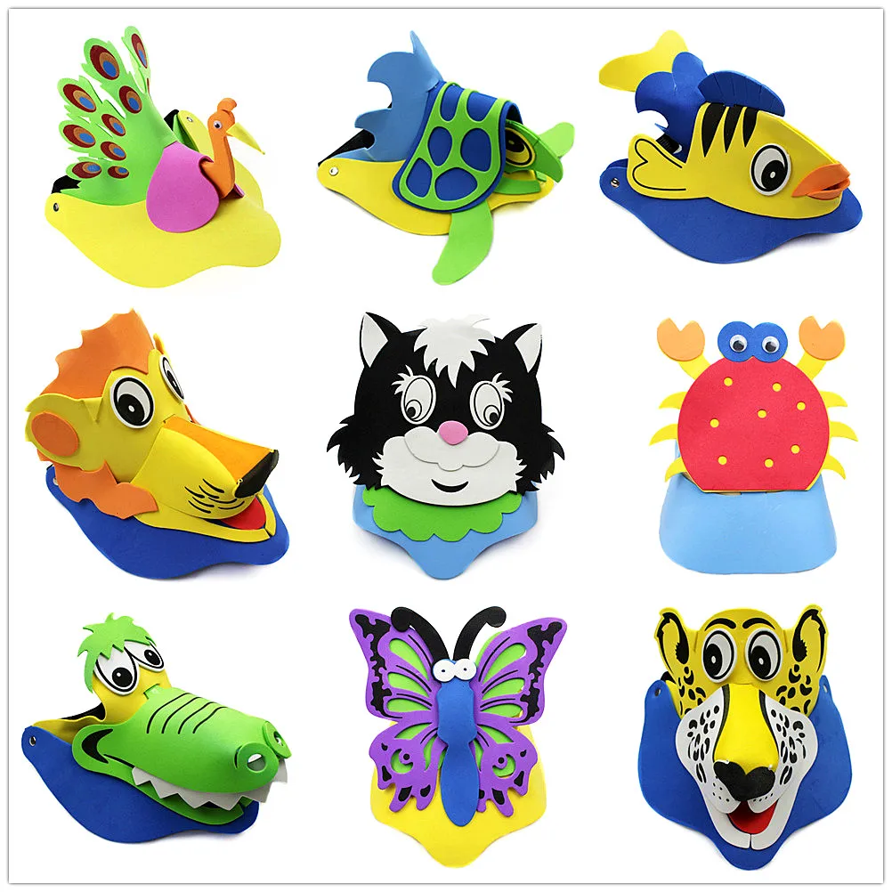 Eva Hat Cartoon Sunhat Parental Activities Props Cap Animal Headdress Cartoon Animal Hatin Boys
