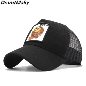 

Fashion Animals Embroidery Baseball Caps Men Women Snapback Hip Hop Hat Summer Breathable Mesh Sun Gorras Unisex trucker cap new