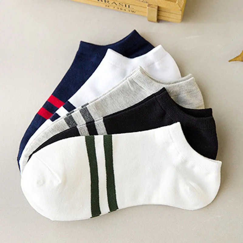 

10 Pairs Women Men Socks Stripe Cotton Short Ankle Breathable For Sports Running WHShopping