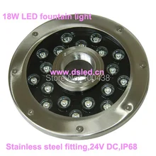 Дизайн, IP68, из нержавеющей стали, покрытой 18 Вт подводный светодиодный прожектор, фонтан со светодиодным освещением, DS-10-50-18W, 18*1 Вт, 24 V DC