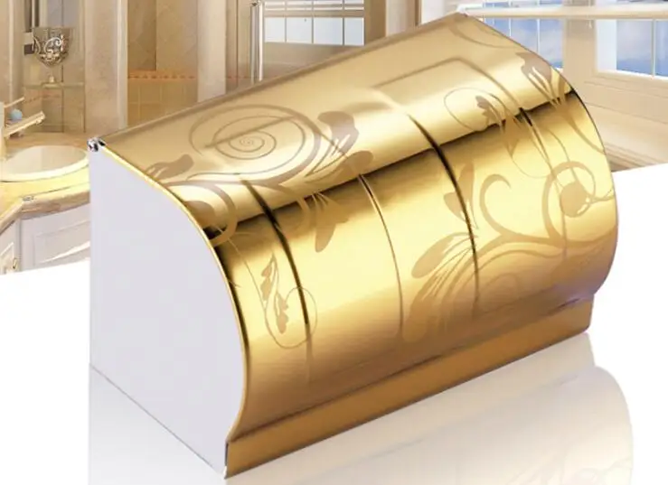

Modern Metal Tissue Box Cover Rectangular Napkin Paper Holder for Storage on Bathroom Vanity, Countertop