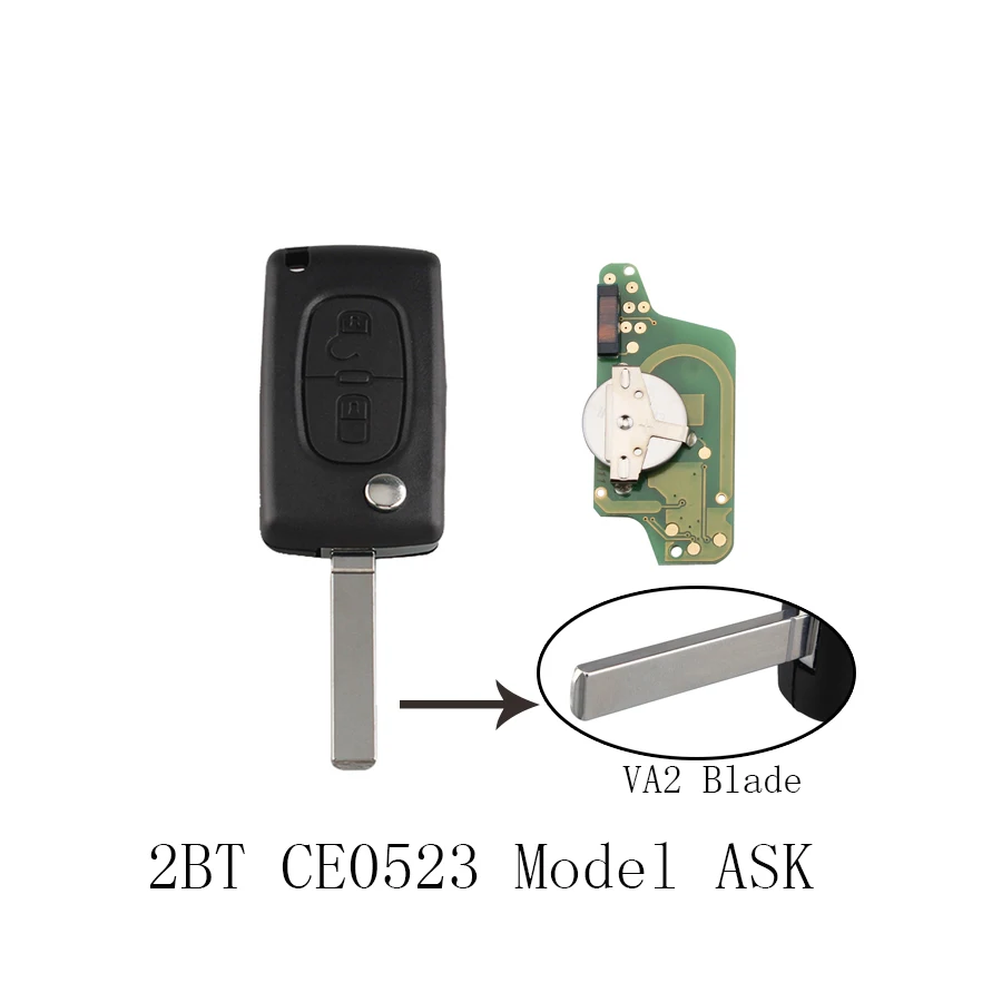 433Mhz Car Key for PEUGEOT 207 307 308 407 807 CC CITROEN C2 C3 C4 C5 Picasso Berlingo CE0523 ASK 2Button VA2 PCF7941 | Автомобили и