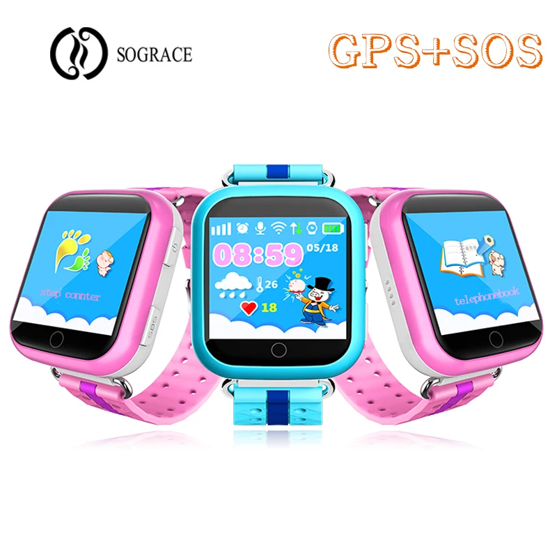 Часы телефон gps Смарт часы Q750 Q100 Детские умные с 1 54 дюймов Сенсорный экран SOS