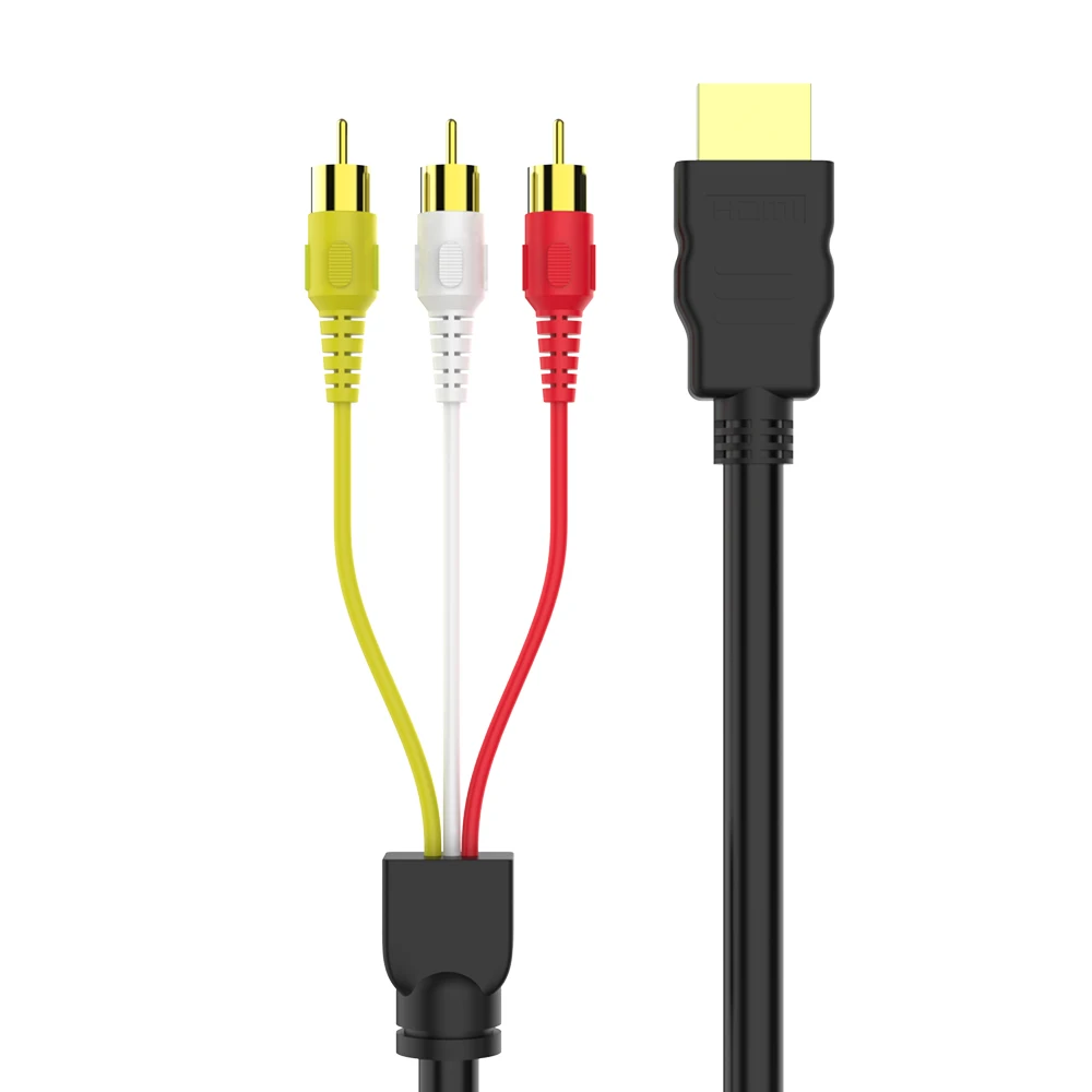 HDMI to RCA ̺ HDMI Male to 3RCA AV Ʈ Male M/M Ŀ  ̺ ڵ ۽ű ȣ ȯ  