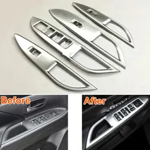 4pcs/set ABS Car Inner Door Armrest Window Lift Switch Button Cover Tim Frame Decoration Fits For Mitsubishi Outlander 2016