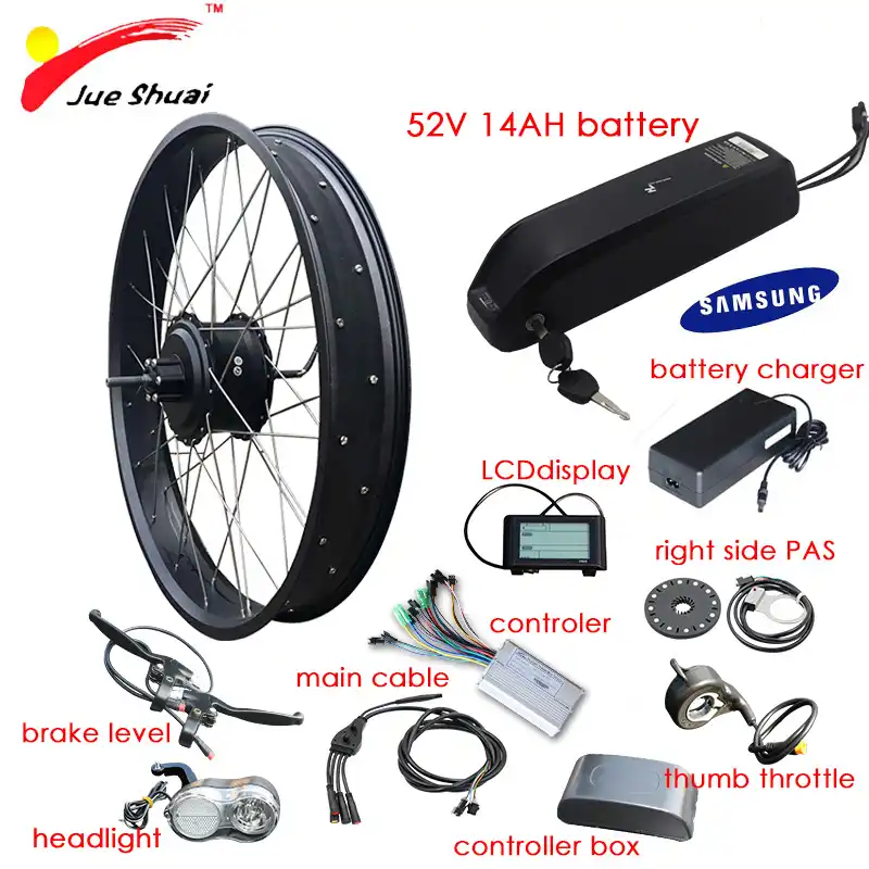 26" 4.0 Fat Bike Electric Bike Conversion Kit 48V 1000W Rear Motor