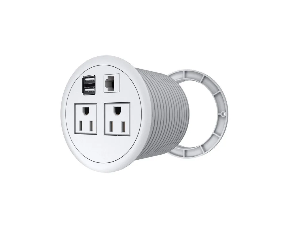 Втулка питания 2 выхода порта USB 1 RJ45 для разъема управления кабелем/офисного