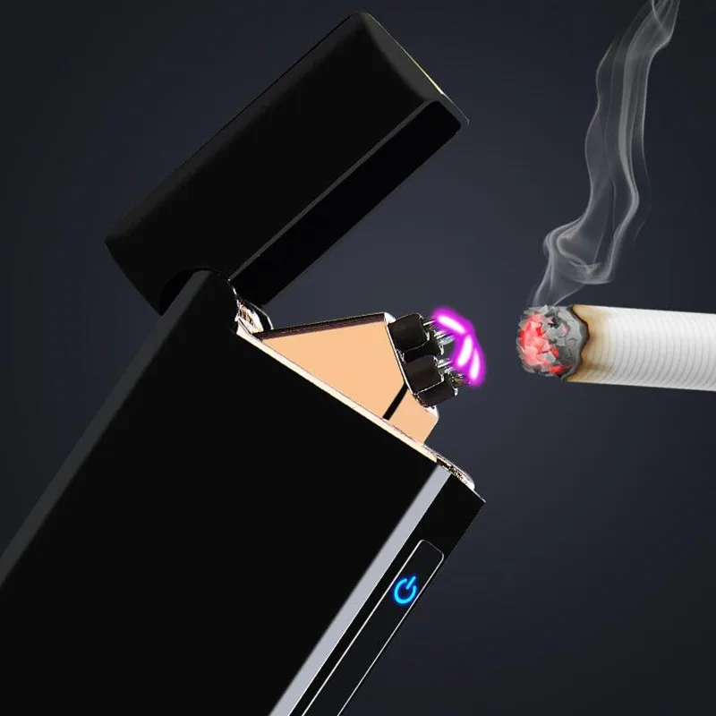 New Hot Selling USB charging Windproof flameless Electronic Double arc igarette lighter Rechargeable electric cigar lighters | Дом и сад