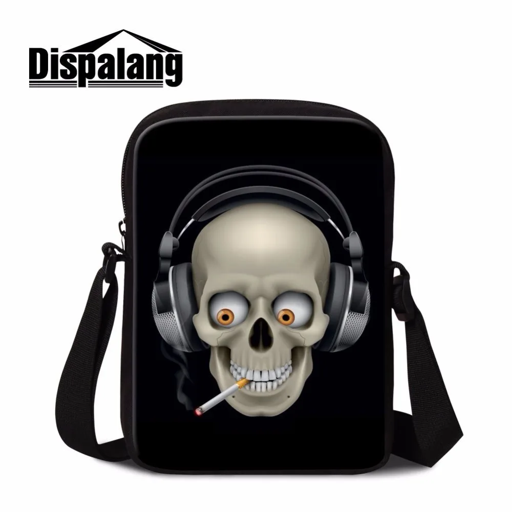 

Dispalang trendy women's small crossbody messenger bag music punk skull 3D printing mini sling shoulder bag satchel bag bolsas