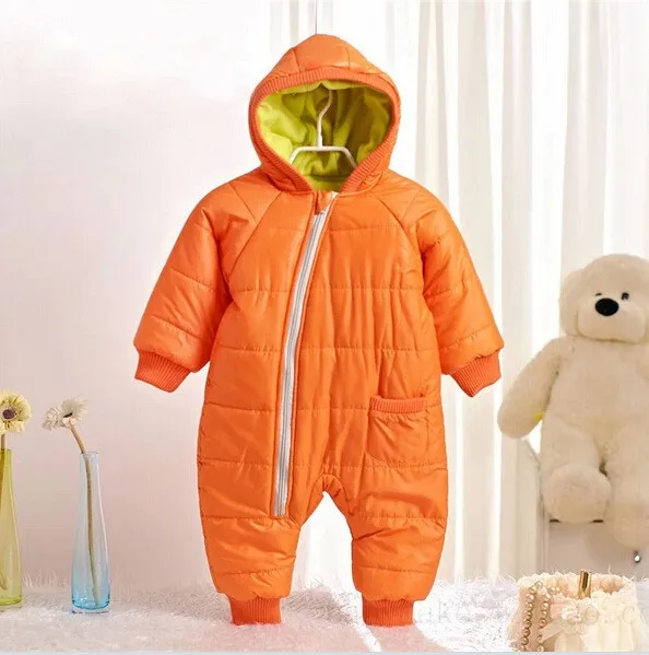 Зимние Детские Snowsuit для маленьких мальчиков Обувь для девочек Комбинезоны для малышек Спортивный костюм для малышей ясельного возраста одежда с капюшоном утолщаются Подпушка пальто Верхняя одежда комбинезон Зимняя одежда для малышек