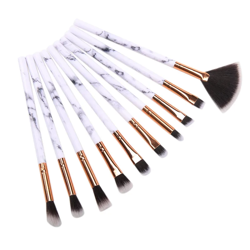 10-Pcs-Marble-Makeup-Brush-Beauty-Tool-White-handle-Black-Hair-Makeup-Brushes-Kits-Blush-Bulk (5)