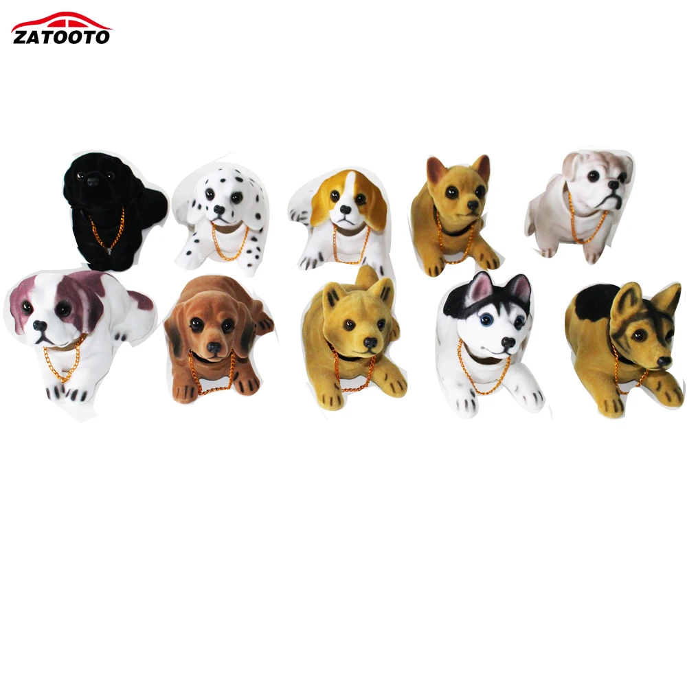 

Cute Dog Car Ornament Shaking Head Doll Car Interior Decorations With Antislip Pad Auto Dashboard Ornaments Accessories