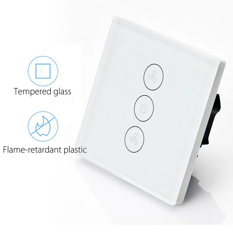 

1Set US WIFI Smart Ceiling Fan Controller Wall Switch Touch Panel For Alexa Google Accessories