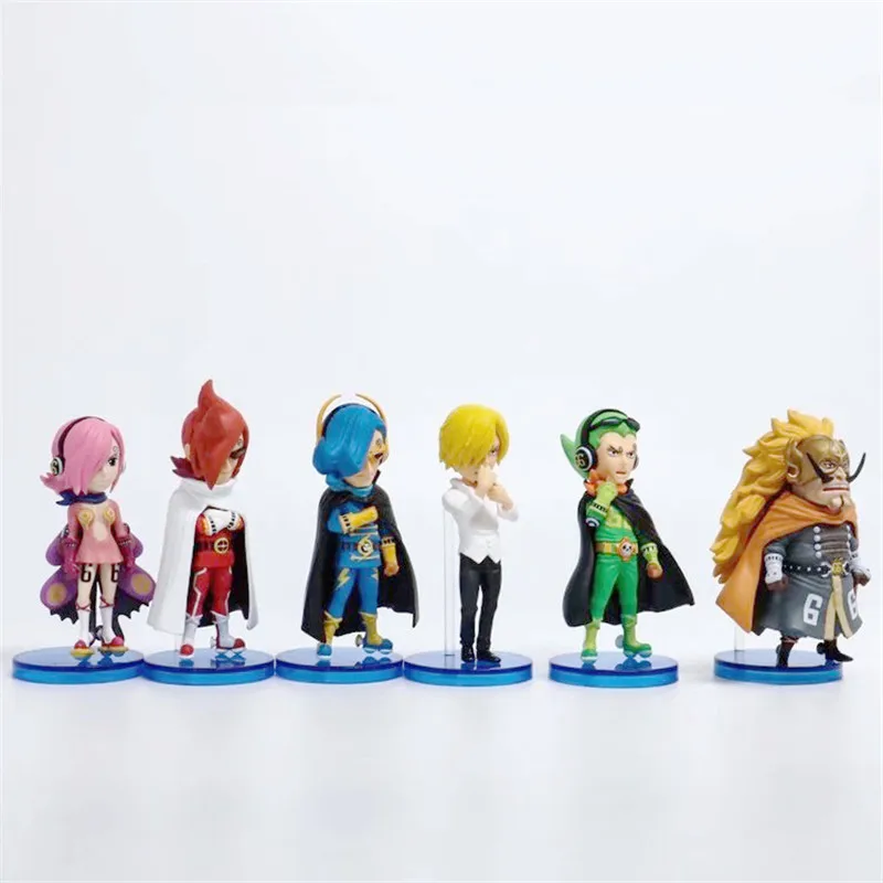 Anime One Piece Vinsmoke Family Action Figures Toys 2018 New Judge Reiju Ichiji Niji Sanji Figuras Dolls Brinquedos Gift 6pcsset  8cm (1)