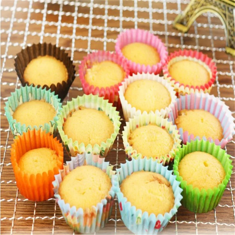 Muffin Cupcake Paper Cups Cake Forms Cupcake Liner Baking Muffin Box Cup Case Party Tray Cake Mold Decorating Tools 100PCS/Set