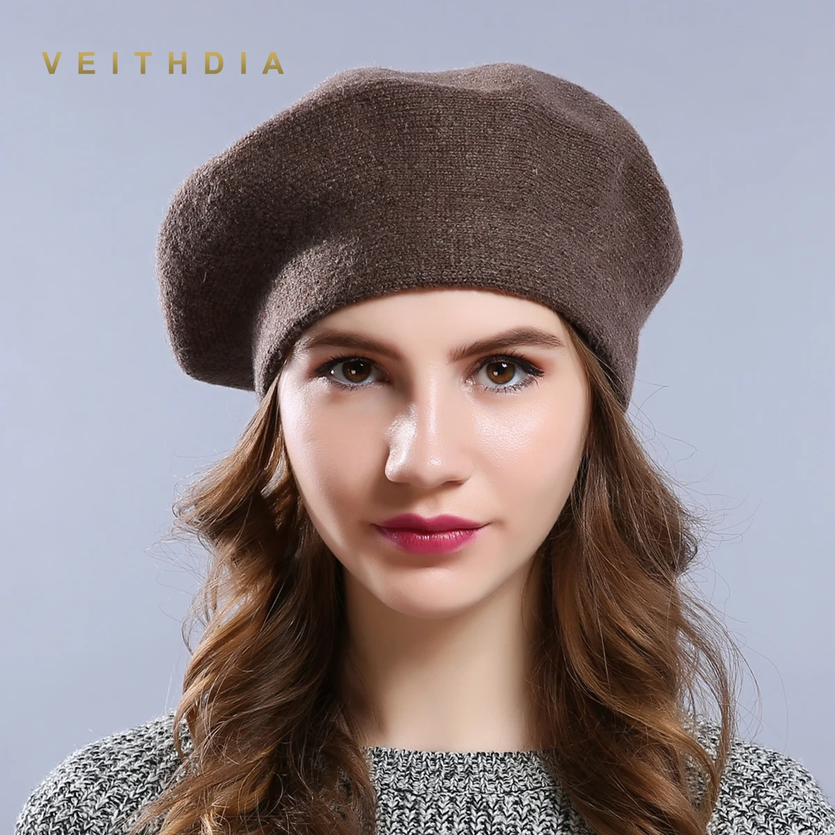 VEITHDIA, новые зимние шапки-береты, однотонные, шерстяные, кашемировые, женские, теплые, брендовые, повседневные, высокое качество, женские, Vogue, вязаные шапки для девочек, шапка - Цвет: Хаки