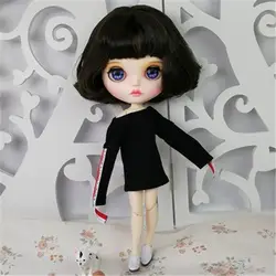 Новое поступление свободно настроенная кукла BJD с короткими черными волосами и сексуальное платье-рубашка 30 см 12 дюймов BJD кукла для