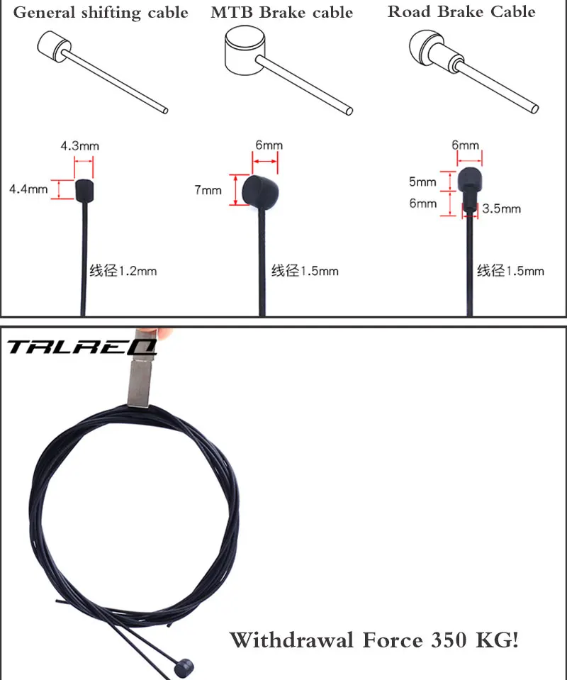 TRLREQ 2 шт. тефлон Shift тормоза кабельной линии MTB дорожный нержавеющая сталь спереди задний ТОРМОЗ СДВИГАТЕЛЬ Внутренний провод переключатель линия
