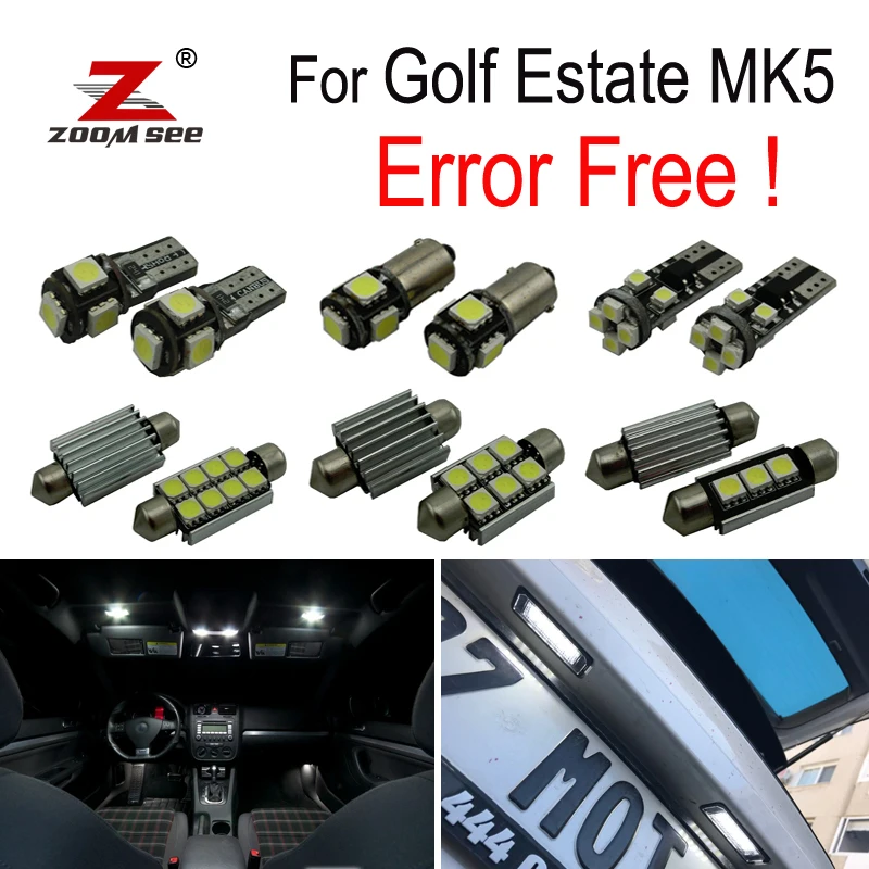 14pcs LED license plate lamp for VW Golf 5 Estate Golf Wagon MK5 V LED interior lights bulb (2007-2009) 14pcs LED license plate lamp for VW Golf 5 Estate Golf Wagon MK5 V LED interior lights bulb (2007-2009)