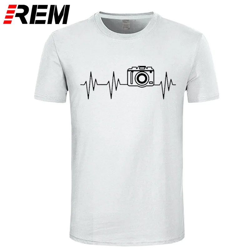 REM мужские футболки мода фотографа сердцебиение фото забавная футболка хлопок короткий рукав О-образный вырез футболки летние футболки - Цвет: 29