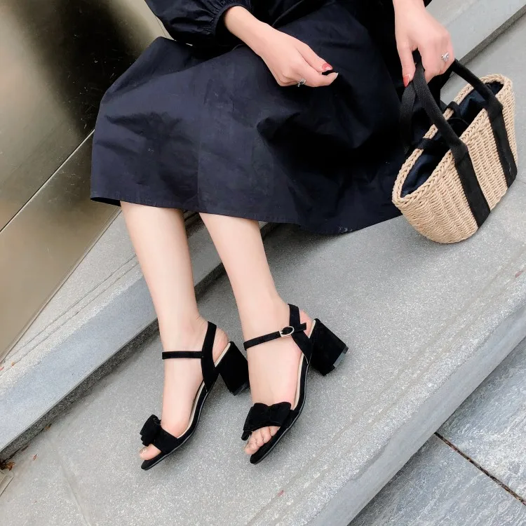 

Big Size11 12 13 14 15 16 high heels sandals women shoes woman summer A word with High Heels Sandals fairy wind with bows