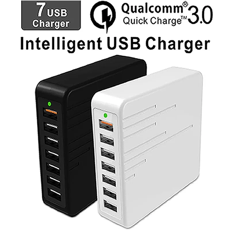 Cargador USB несколько USB зарядное устройство адаптер интеллектуальная USB Настольная зарядка Movil Быстрая зарядка 7 портов мульти зарядное устройство для мобильных устройств