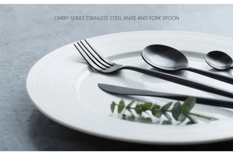 Brand Dinnerware Set Stainless Steel Cutlery Set 4 Pieces Black Knife Fork Set Tableware Gold Silver Cutleries Western Food Set (9)