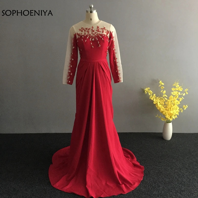 

New Arrival Long sleeve evening dresses 2020 Robe de soiree abiye Formal dress Party vestido de noche evening gown long dress