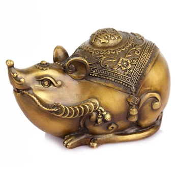 

SHUN brass copper mouse Decoration Lucky Jinbao Zodiac Feng Shui rat