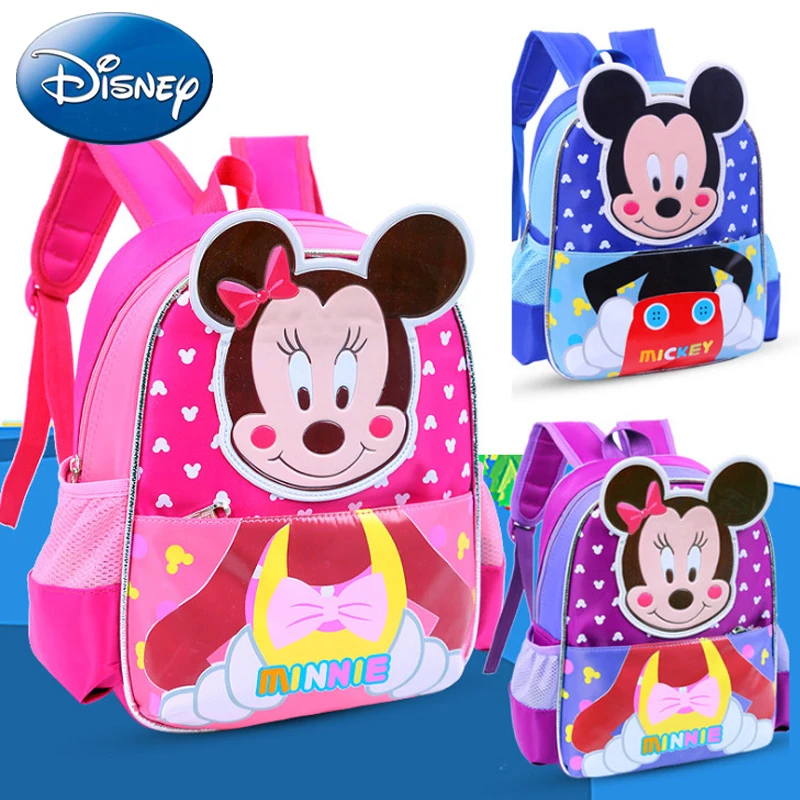 Disney рюкзак Минни ортопедические сумки школьный Микки Водонепроницаемый Bookbag для