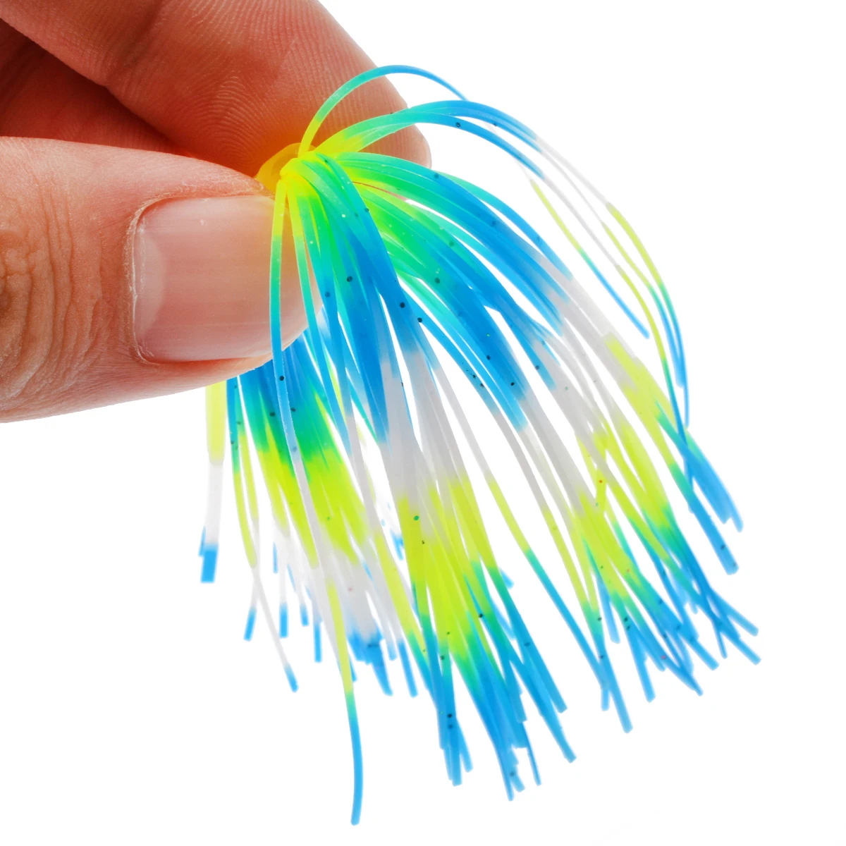 12 Bundles 50 Strands Silicone Fishing Skirts Spinner Bait Swim Bass Lure Thread Artificial Lures Jig Fishing Tackle Mixed Color
