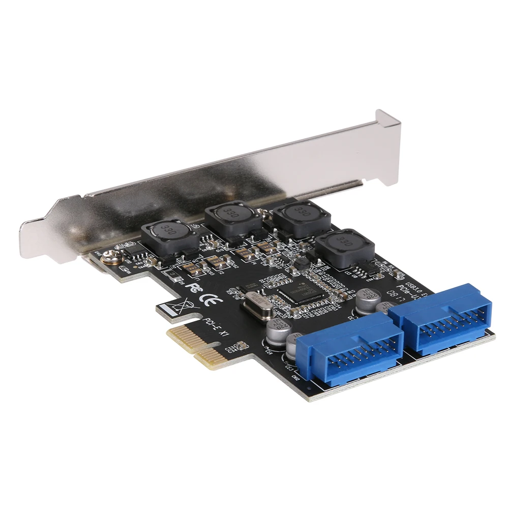 Новая карта расширения PCI-E PCIE PCI Express X1 5 ГБ/сек. Superspeed USB3.0 19PIN интерфейсный адаптер карта 120X90X22 мм