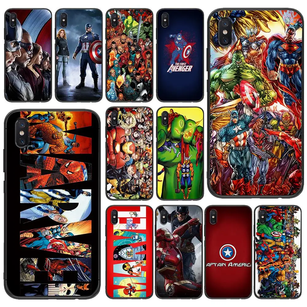 Мягкий ТПУ чехол Captain America marvel для Xiaomi Redmi Mi6 8 9 A1 A2 F1 Plus 5/5 M8 Lite силиконовый задней