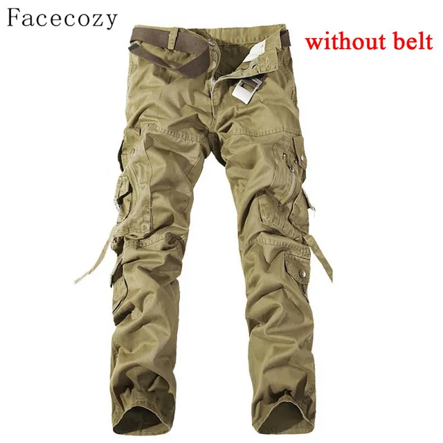 Facecozy мужские осенние военные уличные брюки мужские ветрозащитные свободные стильные охотничьи спортивные брюки размера плюс - Цвет: khaki