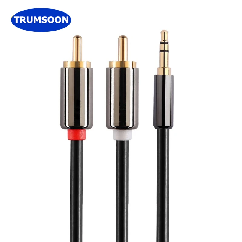 

Trumsoon 3.5mm Jack to 2RCA Cable AUX 3.5 male to 2 RAC male Audio Cable for Laptop MP3 DVD TV Speaker