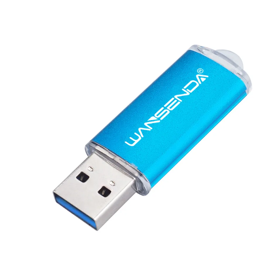 Флэш-накопитель wansenda 3,0 USB флеш-накопители металлический корпус накопитель 4 ГБ 8 ГБ 16 ГБ 32 ГБ 64 ГБ 128 ГБ 256 ГБ Оригинальные Портативные флешки - Цвет: Синий