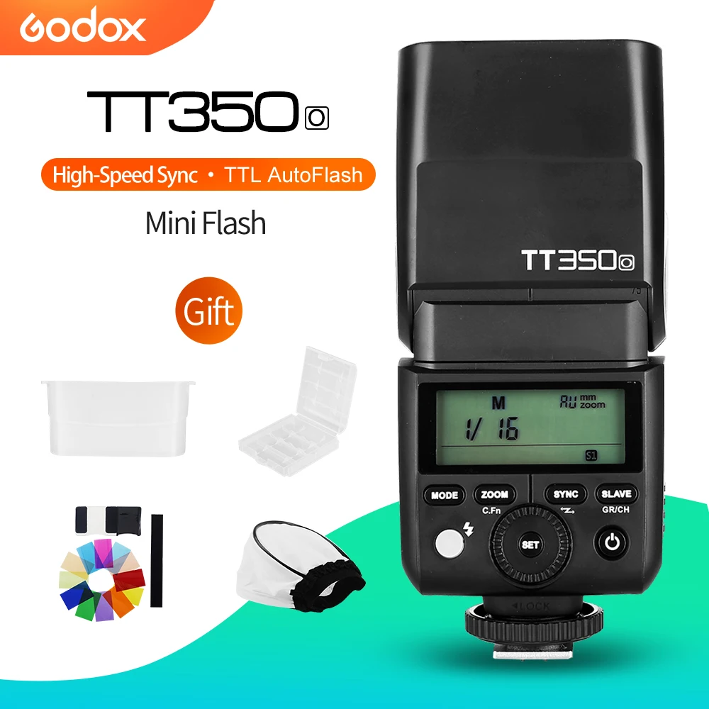 Godox Mini Speedlite TT350O вспышка для камеры TTL HSS GN36 беззеркальной цифровой зеркальной