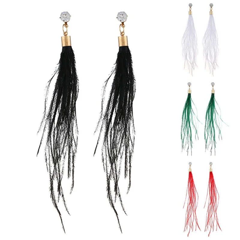 Long Fashion Tassel Earrings 2018 New Crystal Tassel Stud Earrings For