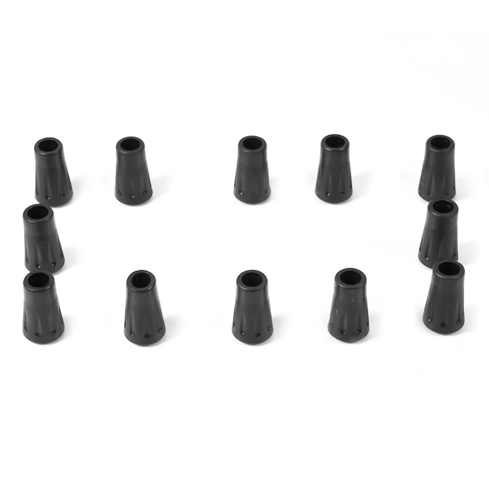 

12pcs/lot Rubber Plastic Walking Stick Tips Outdoor Walking Hiking Trekking Cane Poles Protectors Camping Replacement Tips